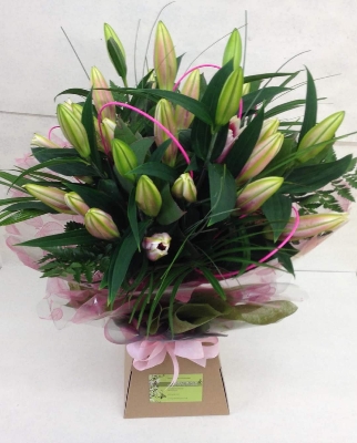 Aqua Bouquet of all Lillies