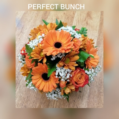 Orange and white posy