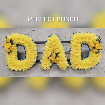 Dad Letters Tribute yellow and blue