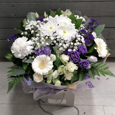 Mini aqua white and purple
