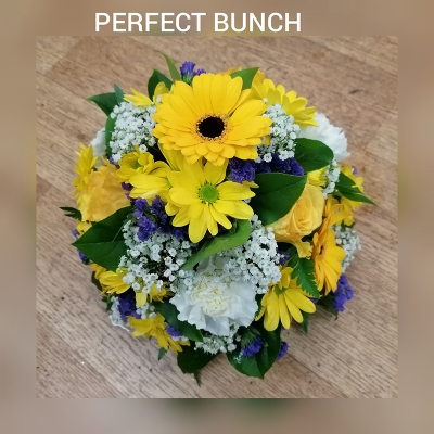 Posy Yellow, purple and white