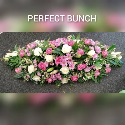 Coffin spray pink and white