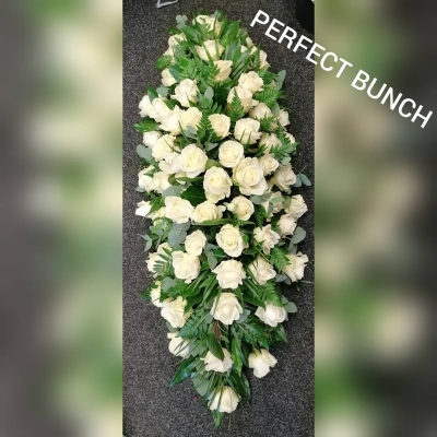White Rose Coffin Spray