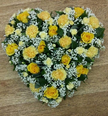 Yellow Roses and Carnations Heart