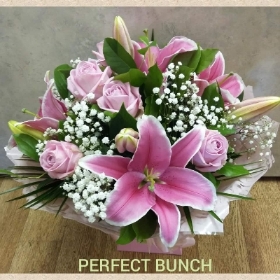 Aqua Bouquet of Roses and Lillies