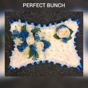 Blue and White Pillow