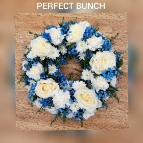 Blue and white wreath