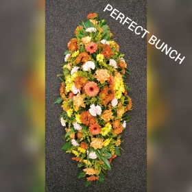 Coffin Spray Autumn Colours Mixture of Flowers