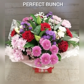 Aqua bouquet red pink purple white