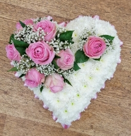 Heart pink and white