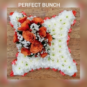 CUSHION orange and white