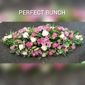 Coffin spray pink and white