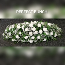 Coffin spray all carnations and gypsophila